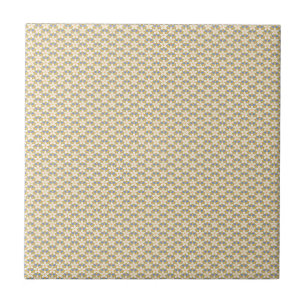 Vintage Floral blue and yellow Jonquil pattern Tile