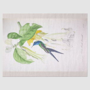 Vintage Floral Blue Bird Ephemera Decoupage Tissue Paper