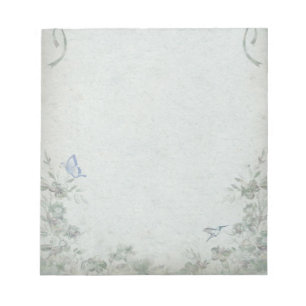Vintage Floral Blue Notepad