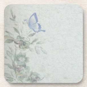 Vintage Floral Blue Wedding Coaster
