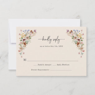 Vintage Floral Boho RSVP Cards