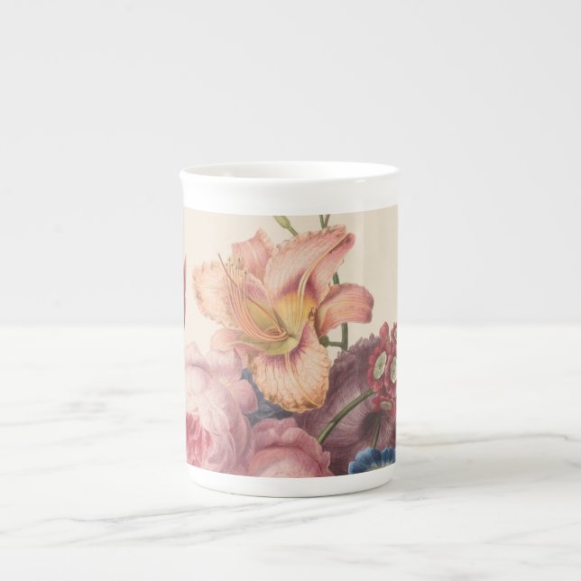 Vintage Floral Bone China Mug (Front)