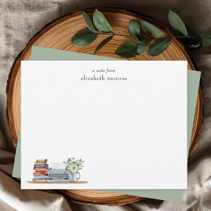Vintage Floral Books and Typewriter Custom Card