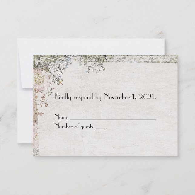 vintage floral border RSVP (Front)