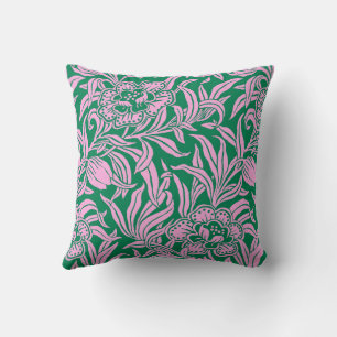 Vintage Floral Botanical Contemporary Art Nouveau Throw Pillow
