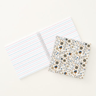 Vintage Floral Botanical Pattern Design Notebook