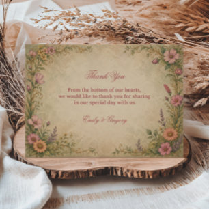 Vintage Floral Botanical Thank You Card
