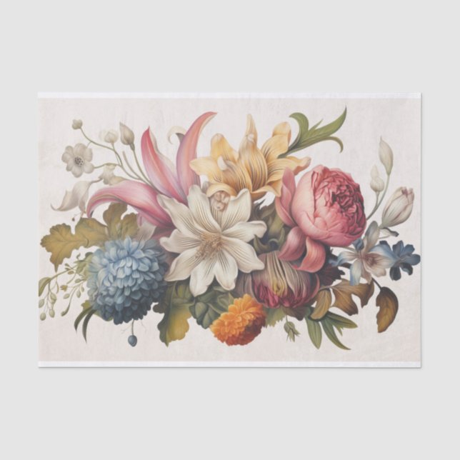 Vintage Floral Bouquet Decoupage Tissue Paper (Front)