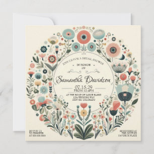 Vintage Floral Bridal Shower Invitation