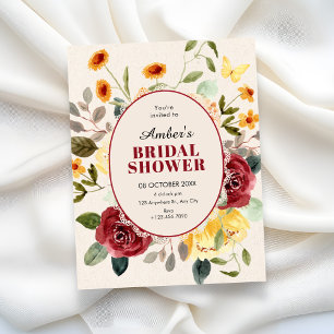 Vintage floral bridal shower invitation