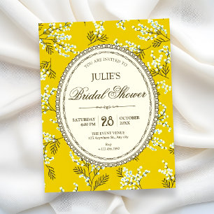 Vintage floral bridal shower invitation