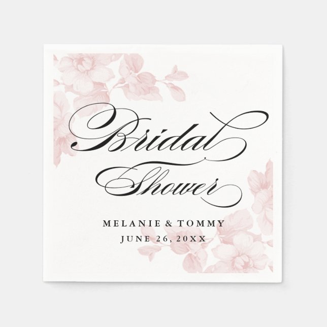 Vintage floral bridal shower napkins (Front)