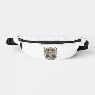 Vintage Floral Bull Skull Western Fanny Pack