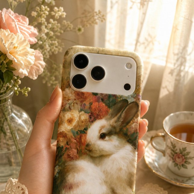 Vintage Floral Bunny iPhone Case (Creator Uploaded)