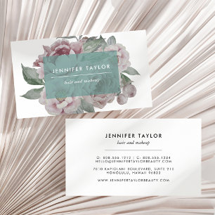 Vintage Floral Business Cards Jade