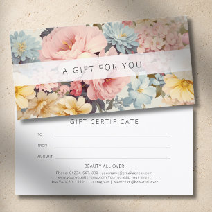 Vintage Floral Business Gift Certificate