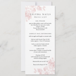 Vintage floral   Business Price List Card