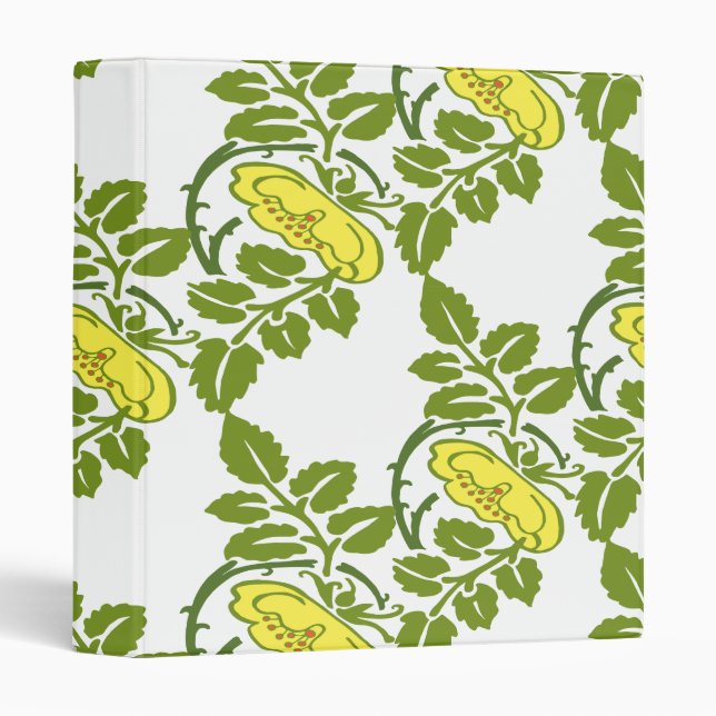 Vintage Floral Buttercup wallpaper damask Binder (Front/Spine)