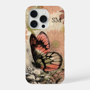 Vintage Floral Butterfly Monogram Phone Case