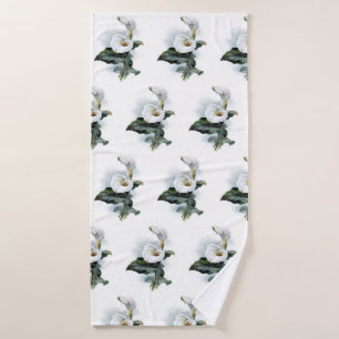 Vintage Floral Calla Lily Elegant Bathroom Decor Bath Towel