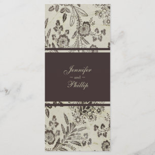 Vintage Floral Cambridge Brown Wedding Program