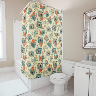 Vintage Floral & Camera Pattern