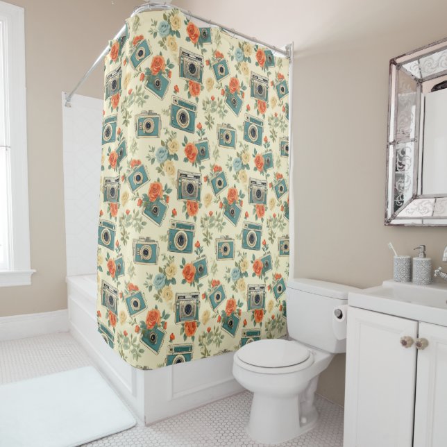 Vintage Floral & Camera Pattern (In Situ)