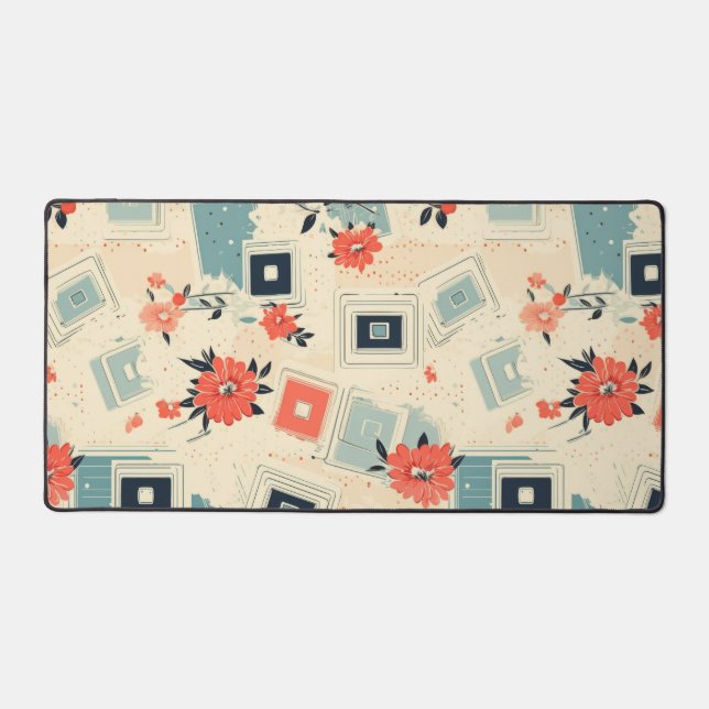 Vintage Floral & Camera Pattern (3) Desk Mat (Front)