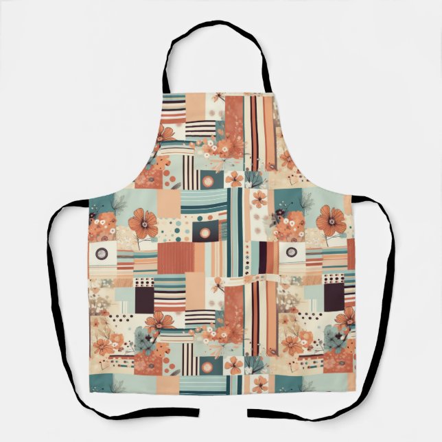 Vintage Floral & Camera Pattern (4) Apron (Front)