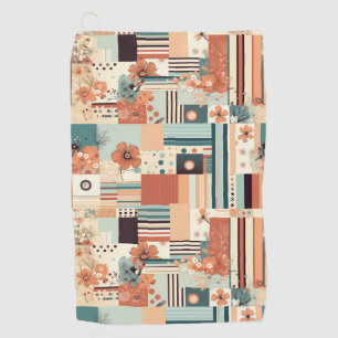 Vintage Floral & Camera Pattern (4) Golf Towel