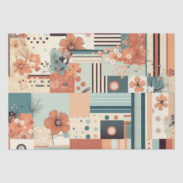 Vintage Floral & Camera Pattern (4) Tissue Paper (Front)