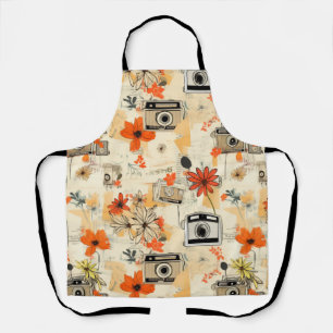 Vintage Floral & Camera Pattern (5) Apron