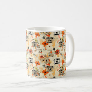 Vintage Floral & Camera Pattern (5) Coffee Mug
