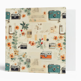 Vintage Floral & Camera Pattern (6) Binder