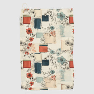 Vintage Floral & Camera Pattern (7) Golf Towel