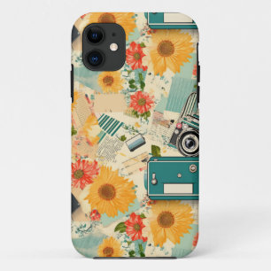 Vintage Floral & Camera Pattern (8) iPhone 11 Case