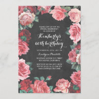 vintage floral chalkboard birthday party