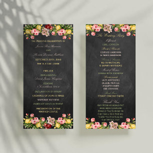Vintage Floral Chalkboard Wedding Program