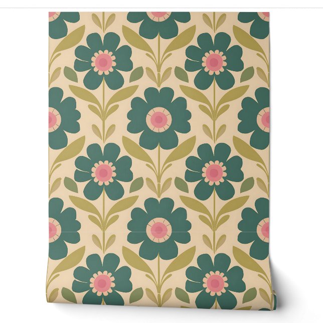 Vintage Floral Charm Wallpaper (Unrolling)