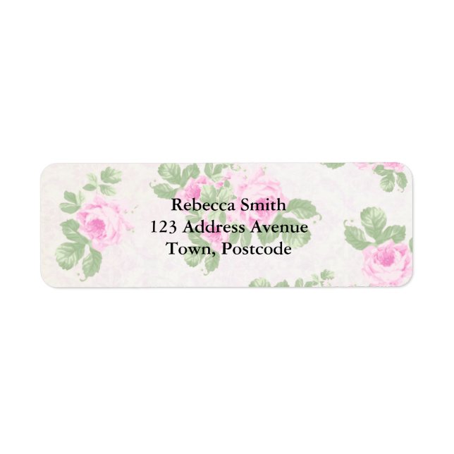 Vintage floral chic pink roses (Front)