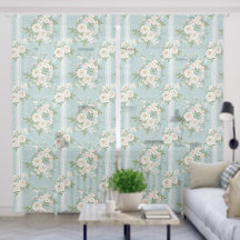 Vintage Floral Chinoiserie Blackout Curtains 
