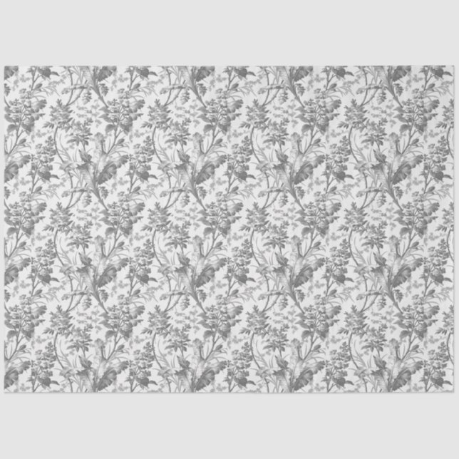 Vintage Floral Chinoiserie Decoupage Tissue Paper (Front)