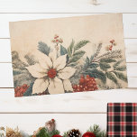 Vintage Floral Christmas Winter Ages Distressed Tissue Paper<br><div class="desc">This design may be personalized by choosing the Edit Design option. You may also transfer onto other items. Contact me at colorflowcreations@gmail.com or use the chat option at the top of the page if you wish to have this design on another product or need assistance. See more of my designs...</div>