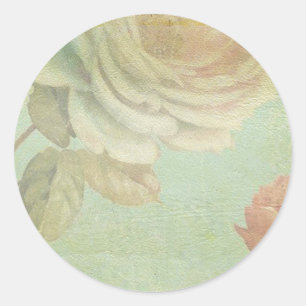 vintage floral classic round sticker