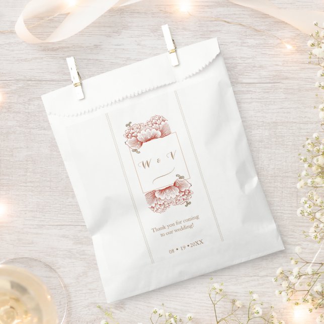 Vintage Floral classic wedding  Favour Bag (Clipped)