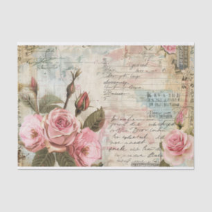 Vintage Floral Collage Pattern Tissue Paper