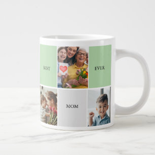 Vintage Floral Collage Photo Mother's Day Large Coffee Mug