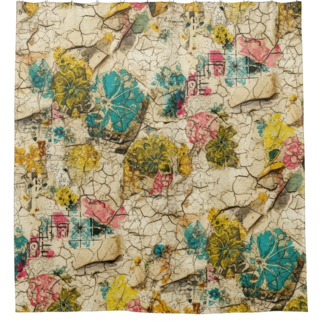 Vintage Floral Collage with Aged Paper Texture (Front)