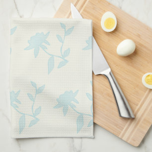 Vintage Floral Cream And Light Blue Kitchen Towel