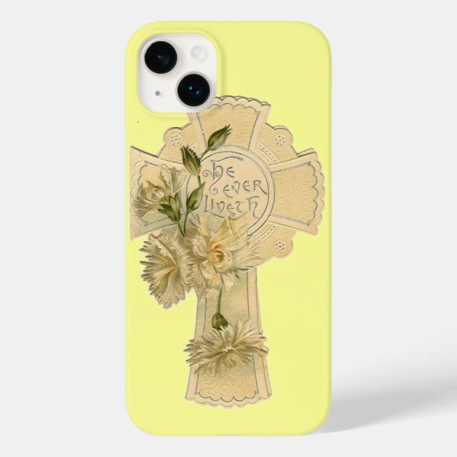 Vintage Floral Cross Case-Mate iPhone Case (Back)
